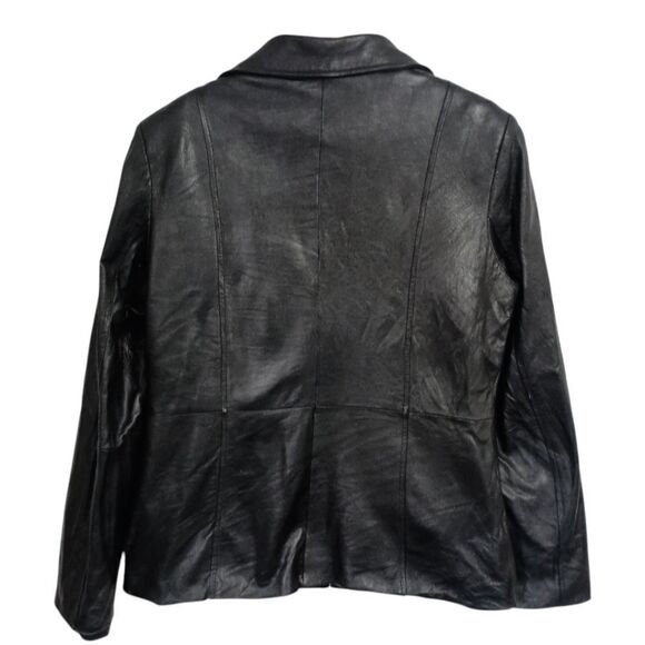 Y2K Wilsons Womens Leather Jacket S Black Fitted Thinsulate Quilt Lined Zip Up - Picture 13 of 16
